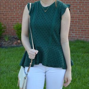 Banana Republic Eyelet Lace Peplum Top